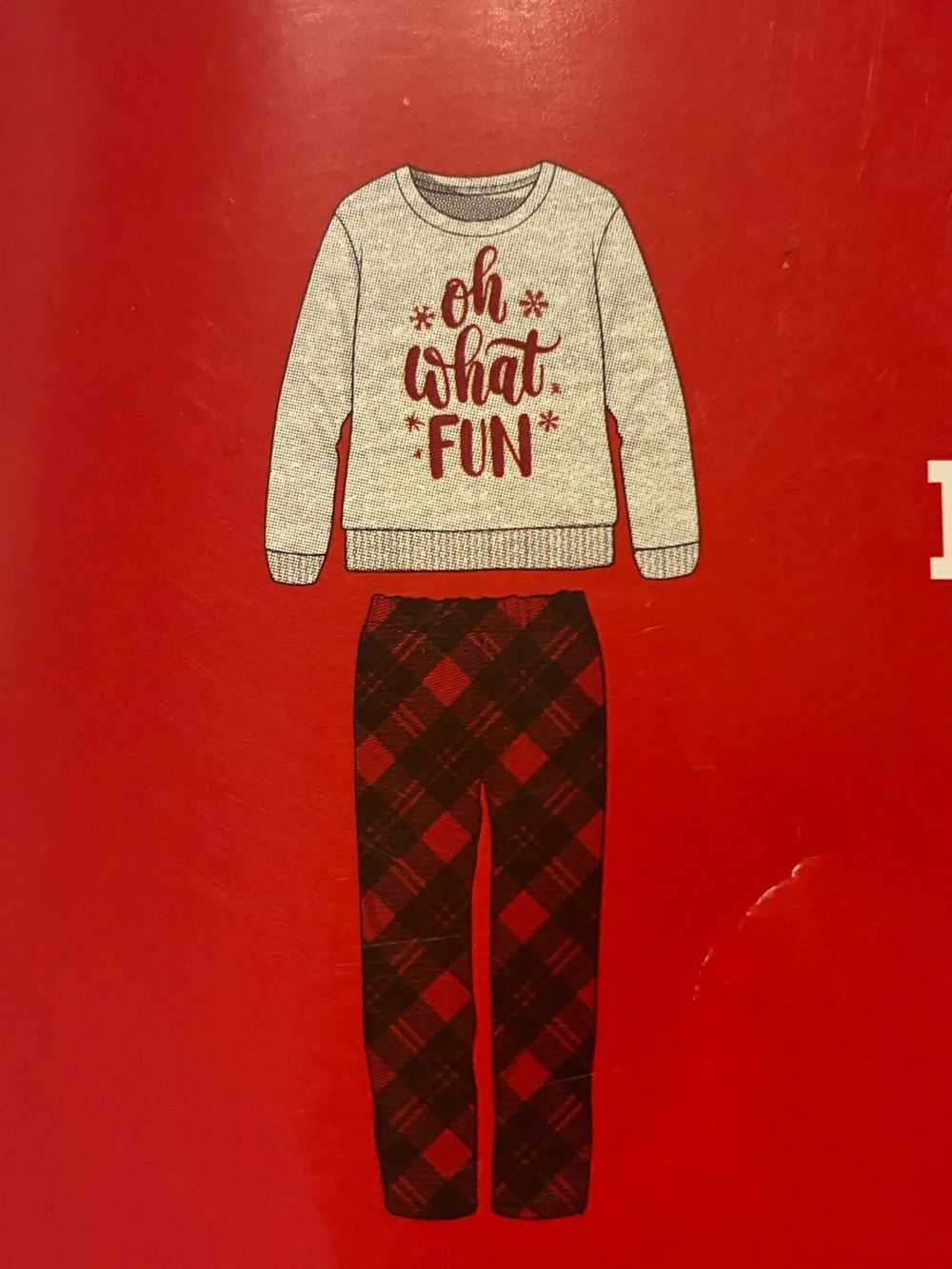 Boys' Gray and Red Holiday Family Pajamas - 2 Piece PJ Set medium
